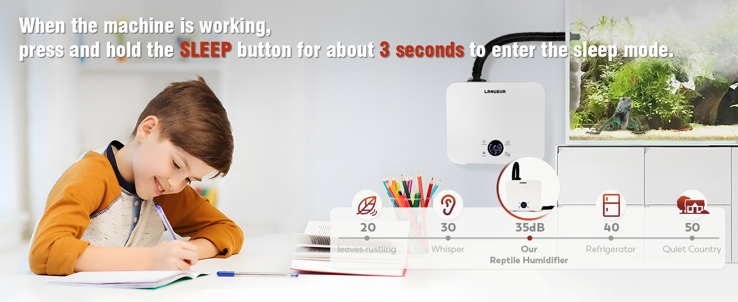 Sleep Mode of LANUEVA Reptile Humidifier