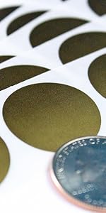 gold 1" round scratch off