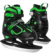 Nattork Ice Skates for Kids, Boys and Girls, Hockey Lace-Up Adjustable Skates Soft Padding and Re...