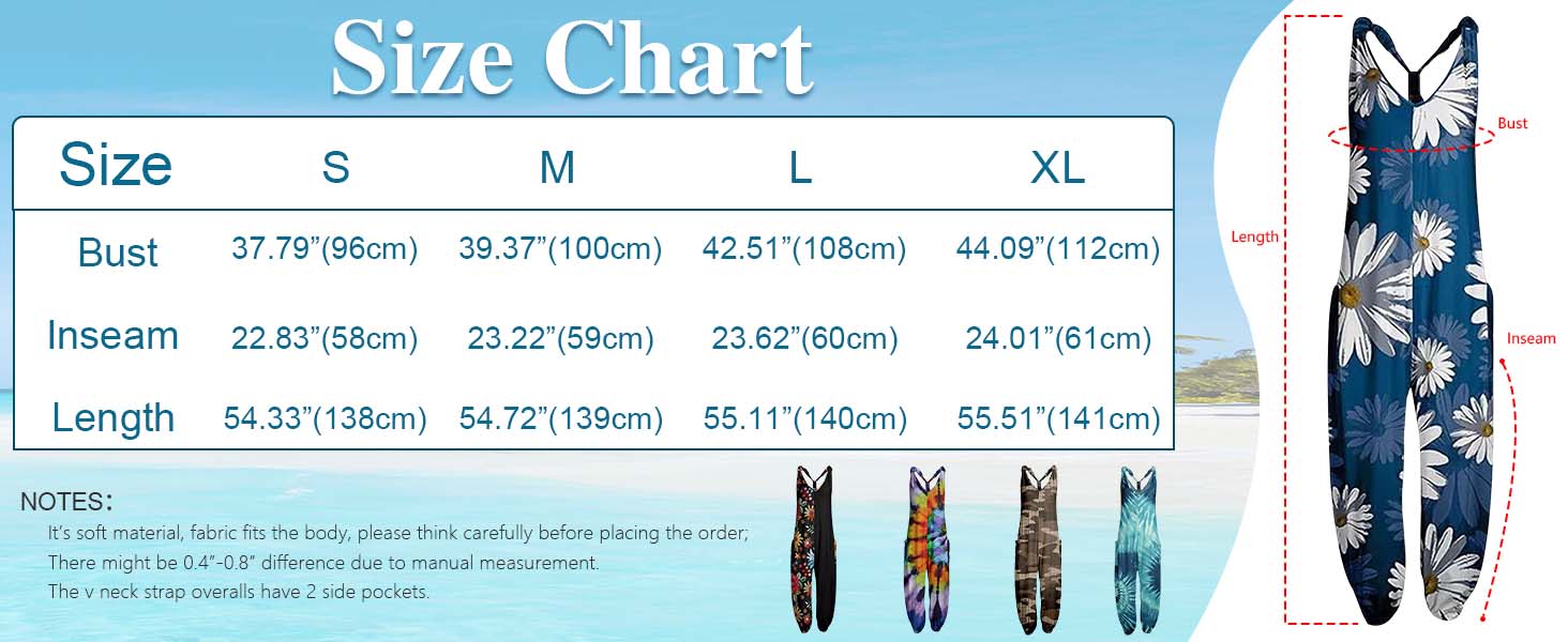 2024 Summer Womens Floral Boho Jumpsuit Sleeveless Overalls with Pockets
