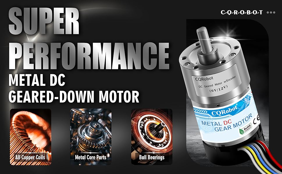 Amazon.com: CQRobot 6.25:1 Metal DC Geared-Down Motor
