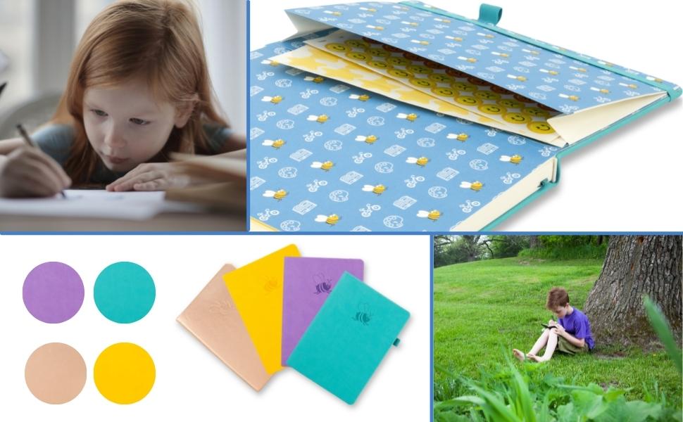 Girl learning and boy writing