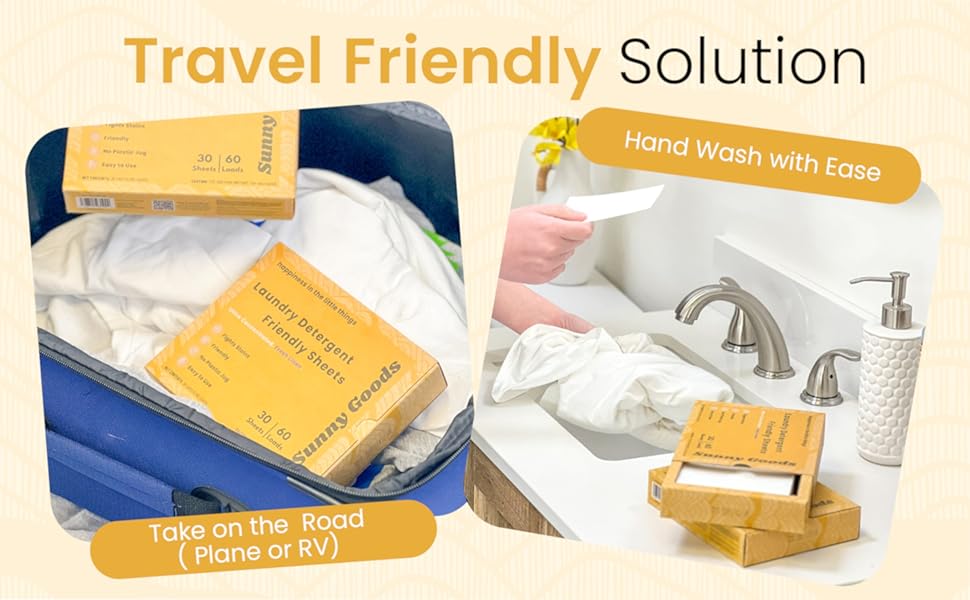 travel friendly , laundry detergent sheets