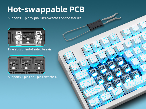 eri☻ Amazon.com: ZORNHER ZH980 Wireless Mechanical Keyboard,95