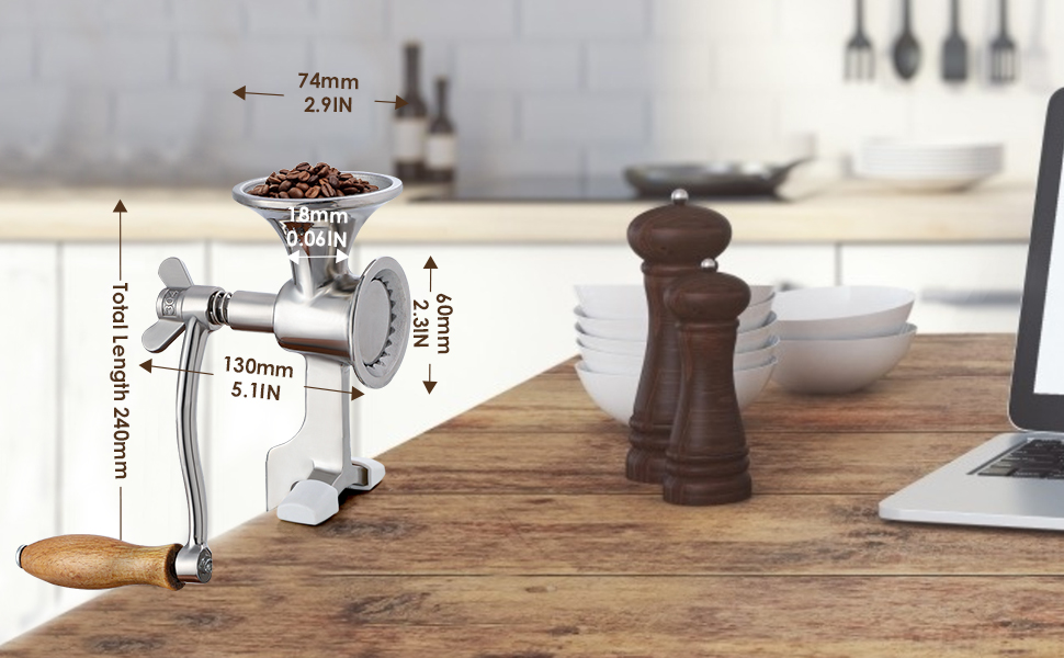 CGOLDENWALL Manual Grain Mill Stainless Steel Grinder Hand