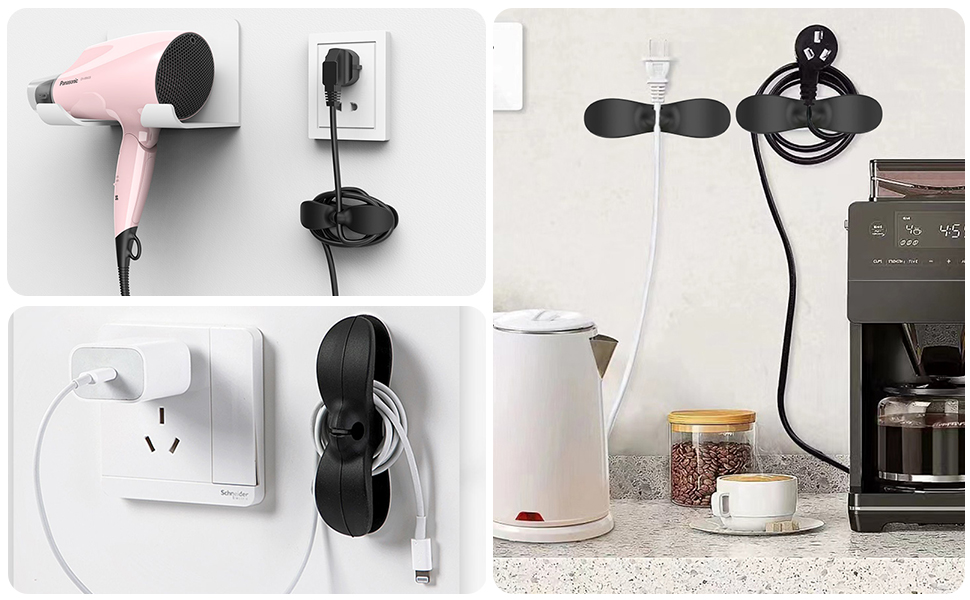 Upgraded Cord Organiser for Kitchen Appliance, Selfadhesive 6PCS Cable