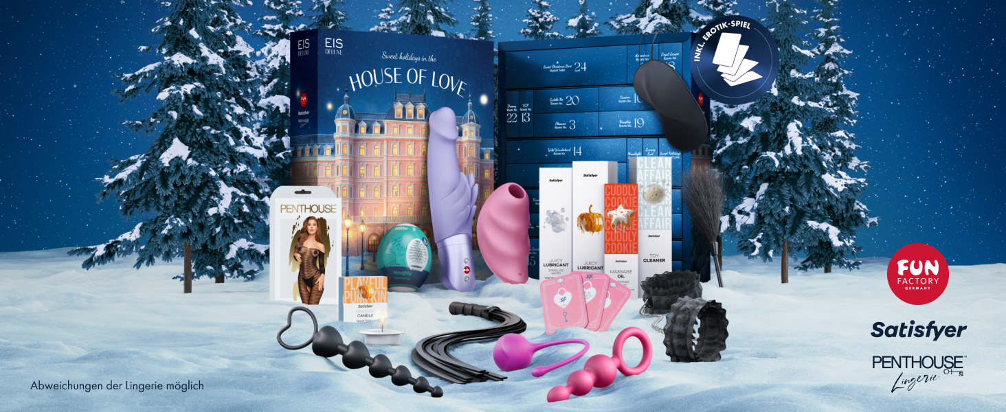 Winter-Werbebannerserie mit verschneiten Außenszenen mit Geschenkverpackungen und Produkten. Der Text enthält das „Beiersdorf“ -Logo, das auf einem Feld sichtbar ist.