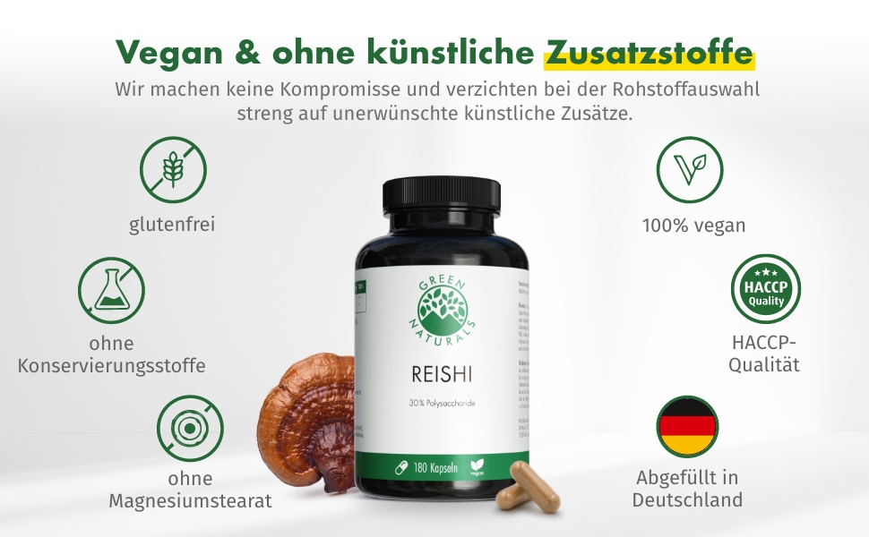 Reishi 30% Polysaccharide Green Naturals heilpilz blut hochdruck leber ling lions