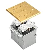 Select Lighting SLFB-2G-TR20-BR 20A Receptacle Outlets, Tamper Resistant Electrical Floor Box wit...