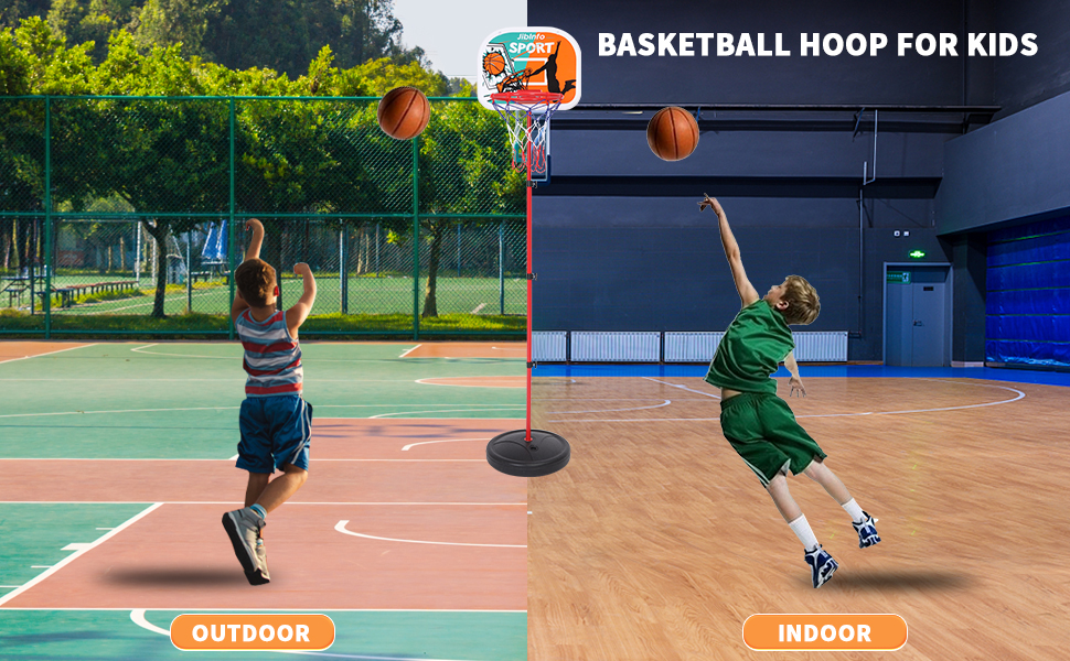 JibInfo Kids Basketball Hoop, Adjustable Height 2.9ft5.6ft