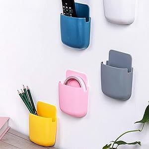 Wall Mobile Holder (4 Pis) 2 Wall-Mounted Universal Remote Control Holder Media Organizer