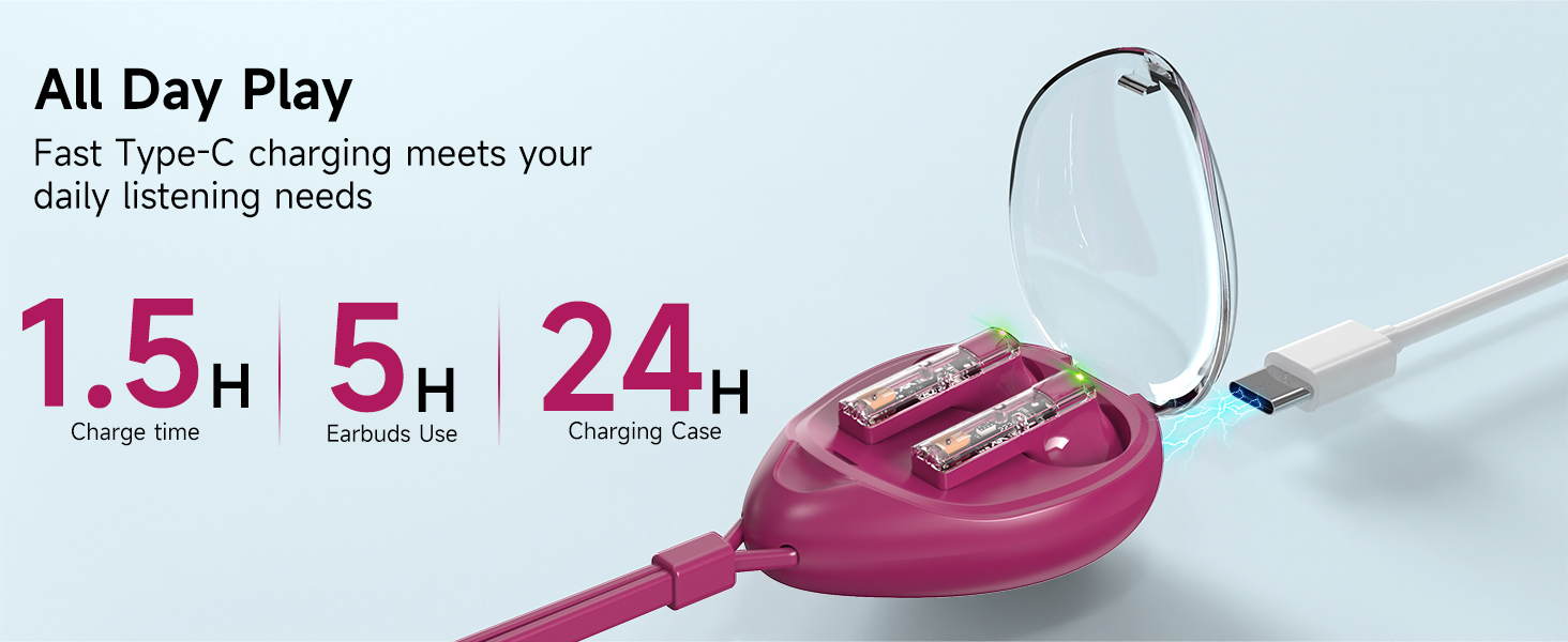 aigo Wireless Earbuds, Bluetooth 5.4 Headphones with