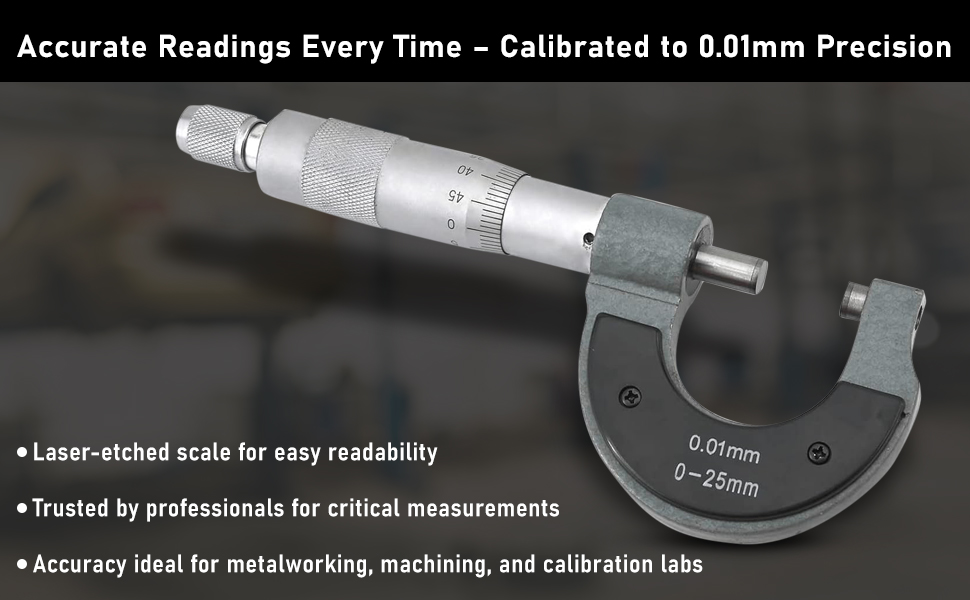 Micrometer 0-25mm, 0.01mm Precision Measurement Tool SPN-Mc368P