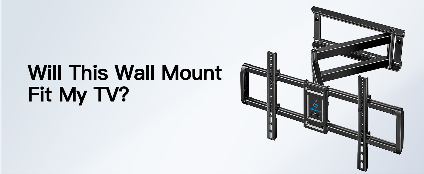 PERLESMITH Long Arm TV Wall Mount Full Motion for 37-75 inch TVs, Corner TV Mount Bracket with 27.36-inch Articulating Long Extension Arm, Swivel&Tilt, Max VESA 600x400mm up to 110lbs, 16" Wood Stud