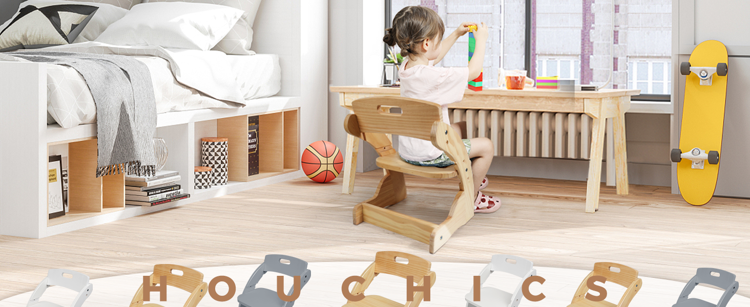 HOUCHCIS Toddler Chair, Wooden Toddler Chair for Kids