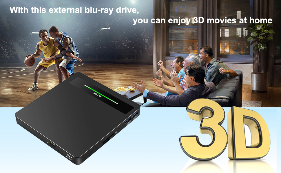 NOLYTH External Blu ray DVD Drive USB 3.0 and TypeC Bluray
