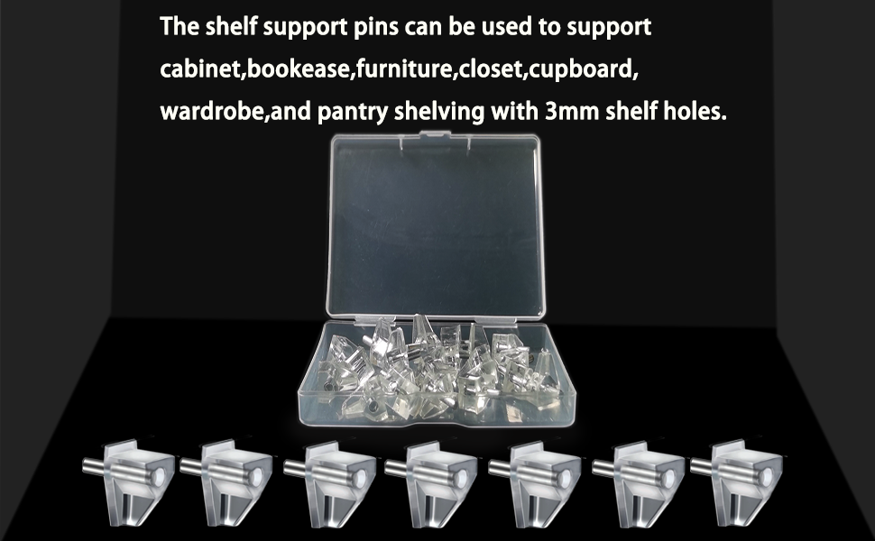 3 Millimeters or 1/8 Inch Shelf Support Peg Clear Plastic