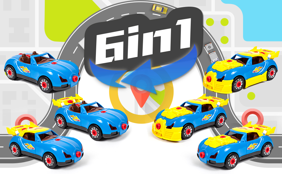 6 in 1 race car DIY