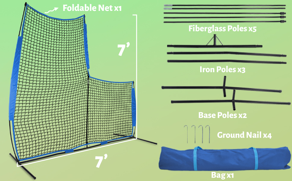 L Screen Baseball Pitching Net,Baseball Hitting Net