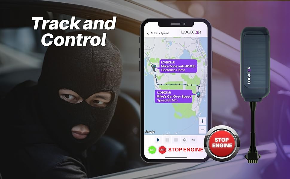Logixtar Wired mini GPS Tracker Kill Switch for car