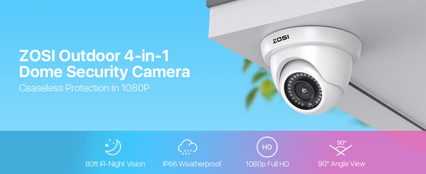 zosi outdoor dome security camera
