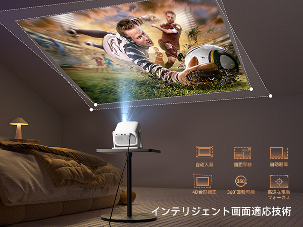 Amazon.co.jp: プロジェクター 家庭用 4K対応 天井投影 800ANSI