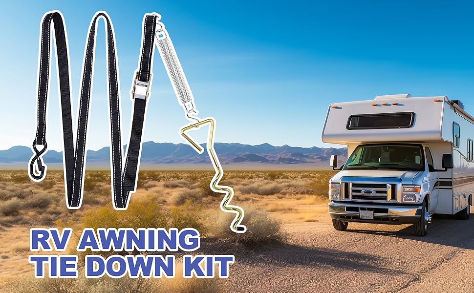 PHATRIP Heavy Duty RV Awning Tie Down Kit(with 6 Awning