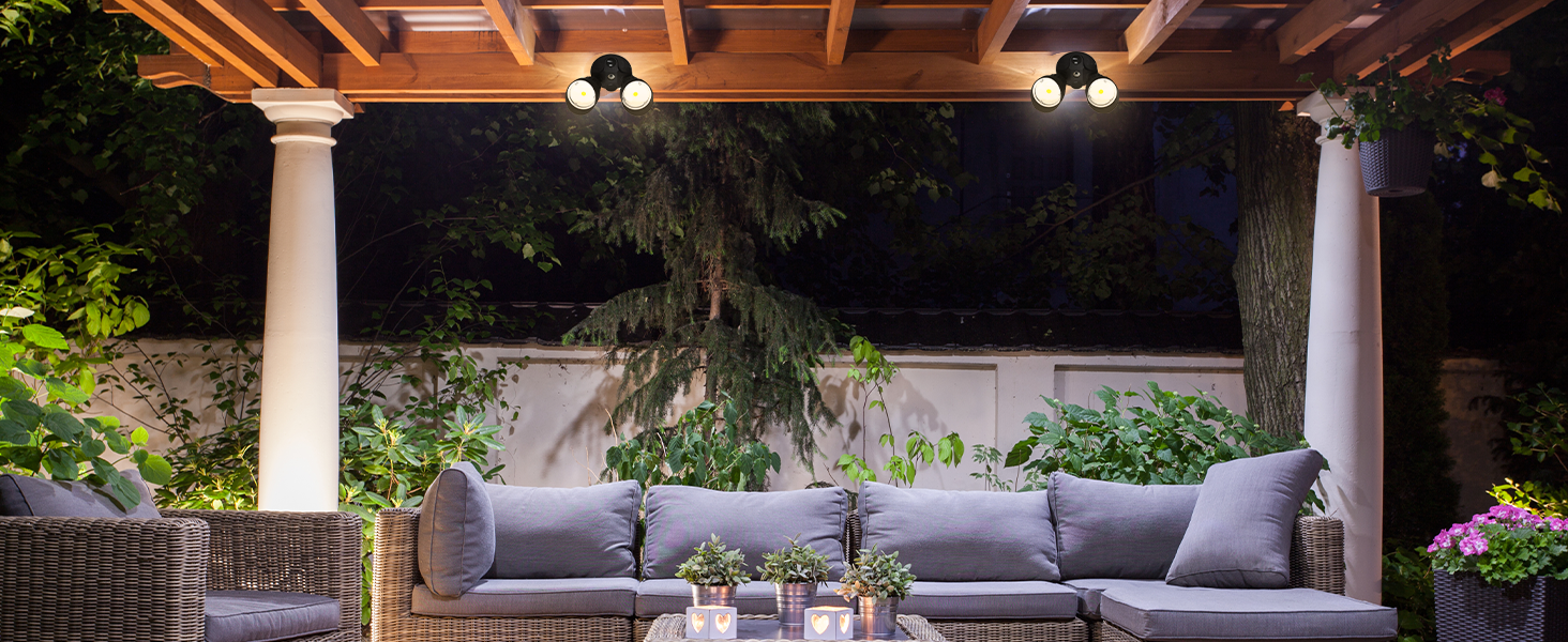 double floodlight for yard patio