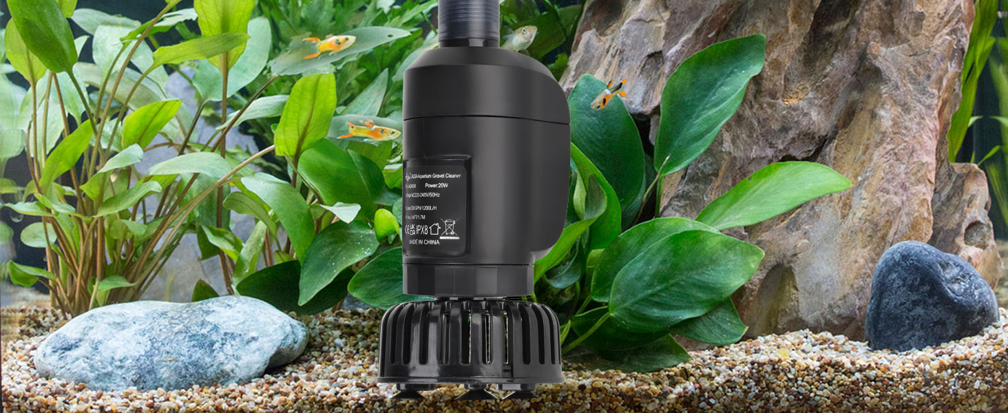 AQQA Aquarium Vacuum Gravel Cleaner Electric Fish & Turtle