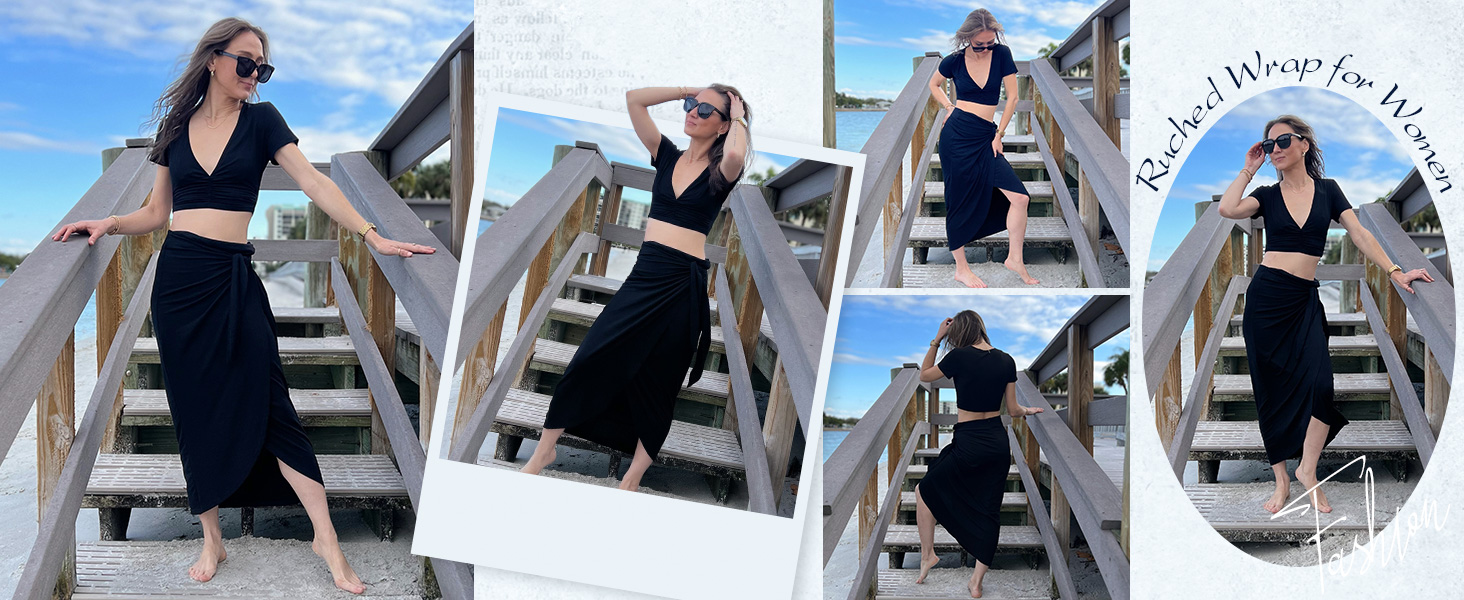 TASAMO Womens Draped Maxi Skirt Retro Full Length Skirt for Women Dressy Casual 12 High-Rise Girl’s Maxi Pencil Skirt