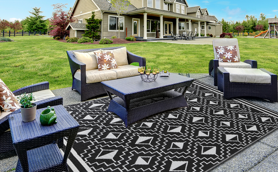 ROCYJULIN Outdoor Rug 5x8, Plastic Outdoor Rugs for Patio, Large