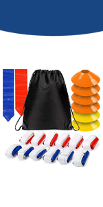 WYZworks 12 Player Adjustable Flag Football Set - Blue &amp; White