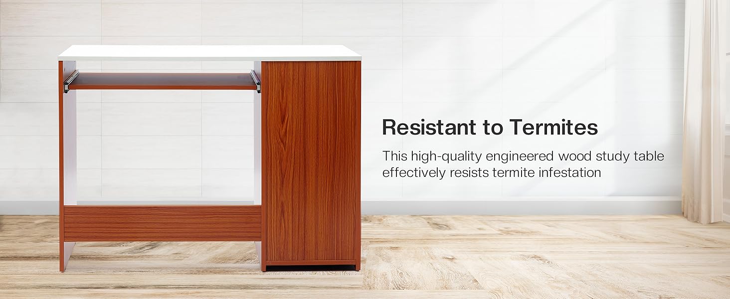 Green Soul Murray Computer Table for Home - Study Table for Students, Work Table for Adults & Professionals with Keyboard Tray, Storage Shelves | Natural Teak | 3 Years Warranty 9 Murray 7