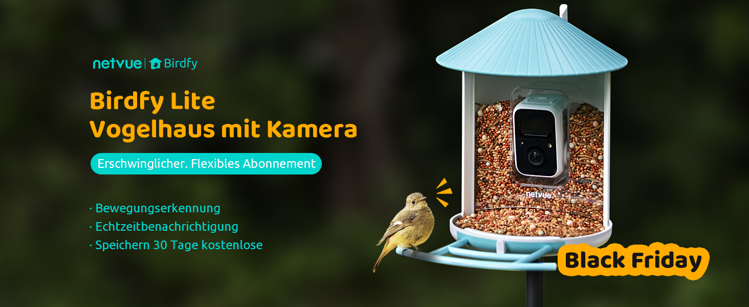 BIRDFY Vogelhaus mit Kamera, Vogelfutterstation, Futterstationen für
