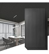 Dark gray or black vertical wall panels with ribbed texture, appearing to be decorative or acoustic wall treatment in an interior space.