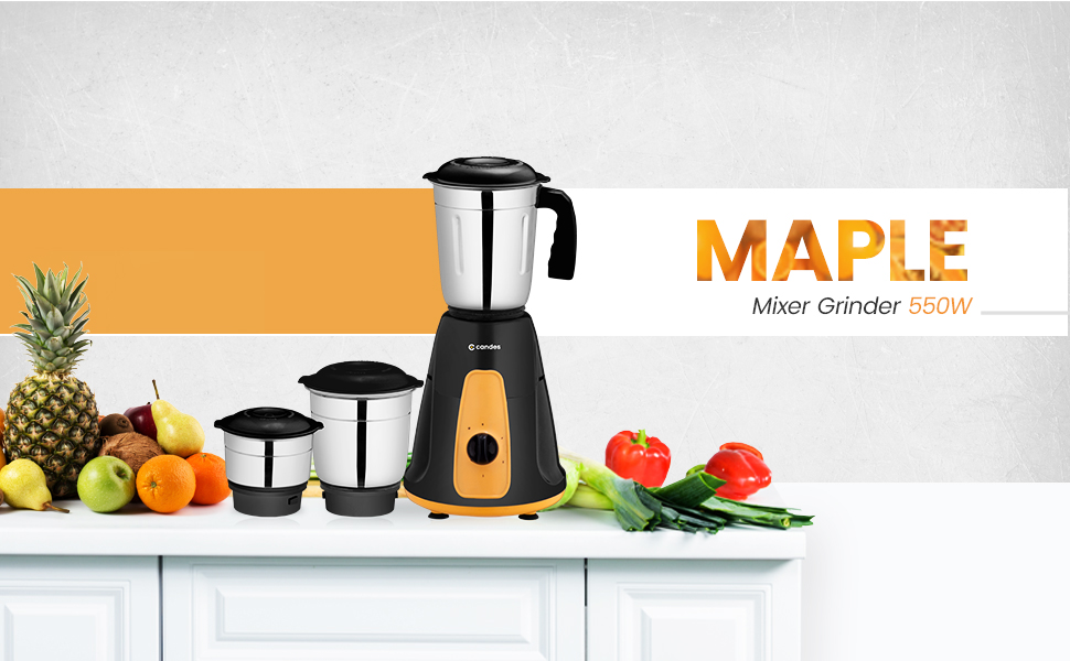Buy Candes MG154 Maple 500Watt Mixer Grinder with 3 Jars (100 Copper
