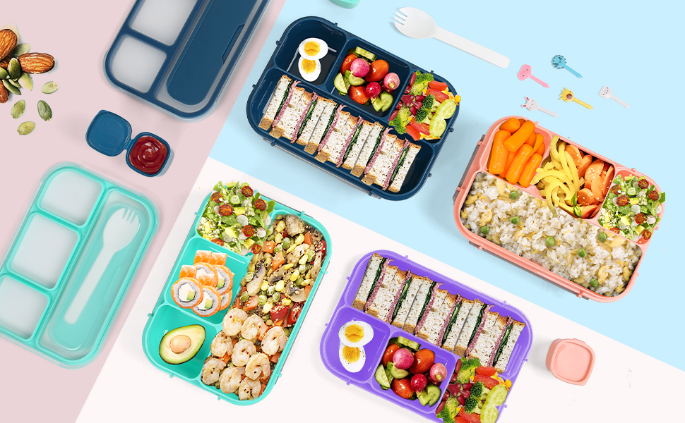 Zekloca Lunch Box Kids, Bento Box Adult Lunch Box, Lunch