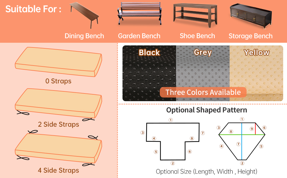 Millsilo Custom Bench Cushion Outdoor/Indoor Patio