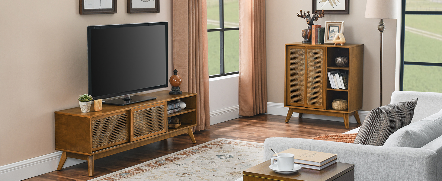 59 Inch Mid Century Modern TV Stand