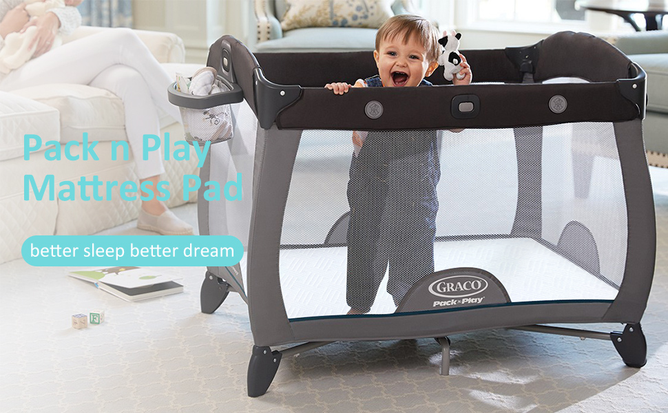 Removable and Washable Pack and Play Mattress Pad 38" x 26