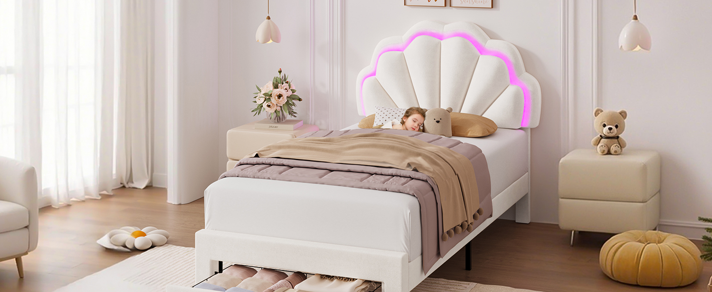 cama doble con almacenamiento