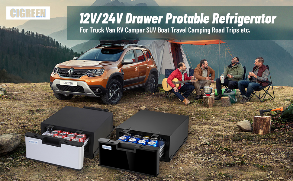 CIGREEN Car Refrigerator Freezer 12V/24V Drawer