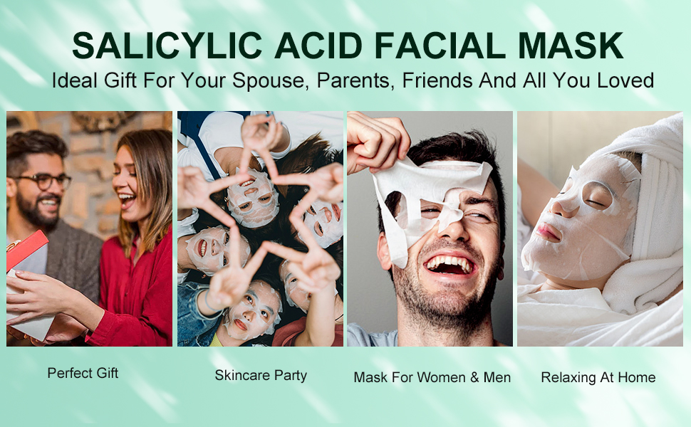 Salicylic Acid Face Mask Skincare, Deep Cleansing Sheet Masks for Face