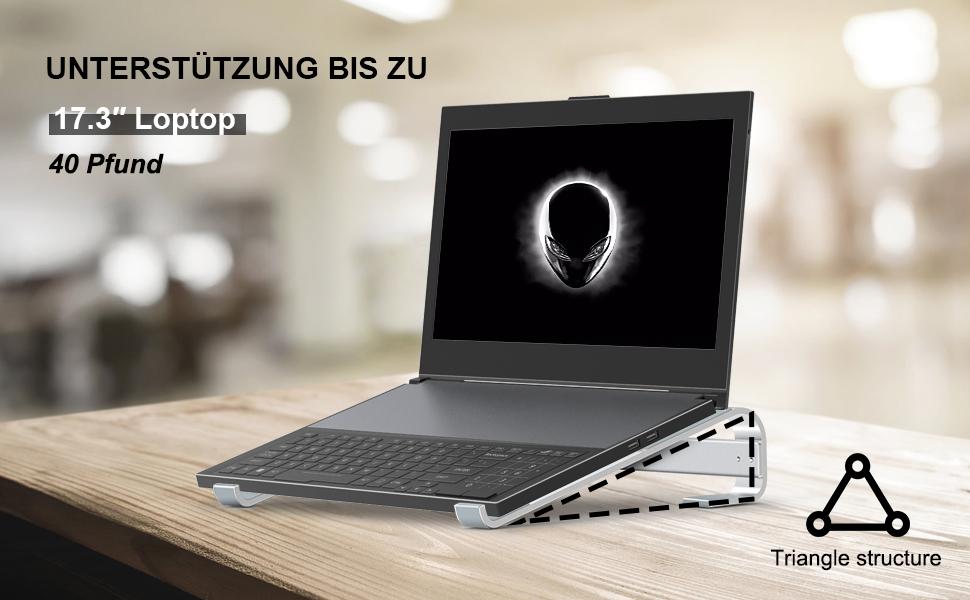 Soqool Laptop Stand, Ergonomic Laptop Holder for Desk, Aluminium