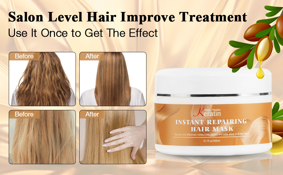 Hair Mask, Magic Master Keratin Repair Deep Conditioning with Argan Oil