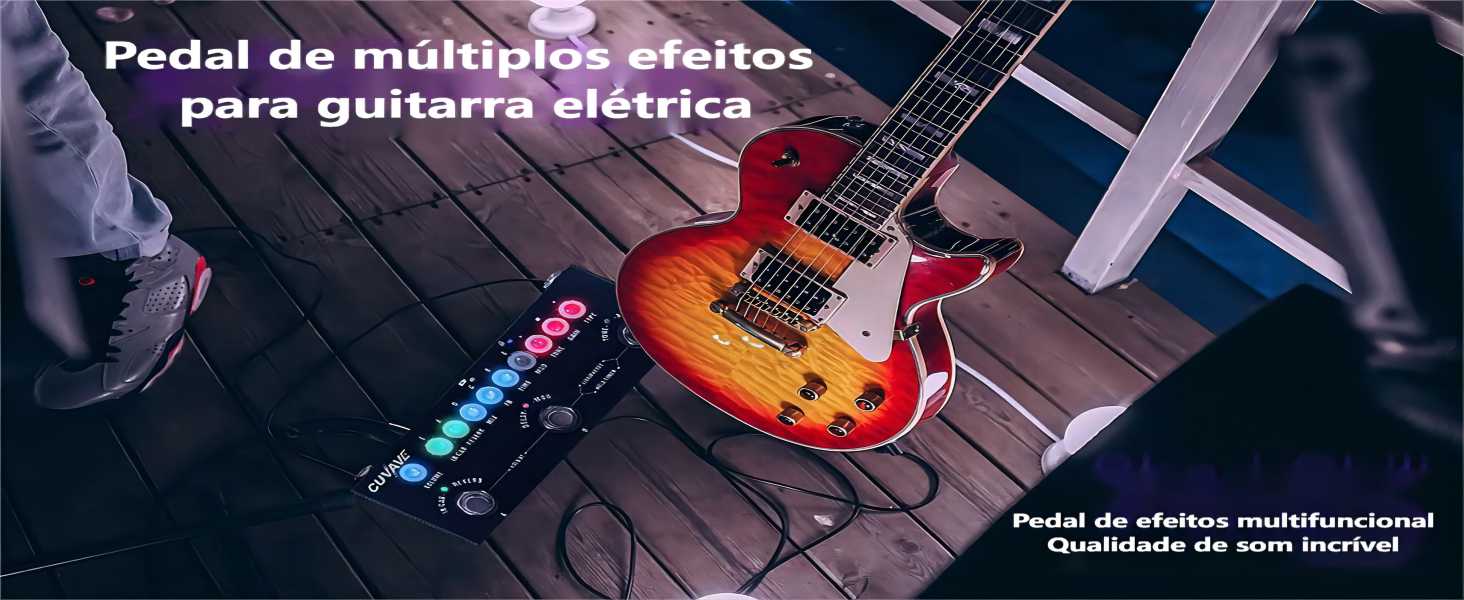 Guitarra elétrica multifuncional portátil combinada pedal