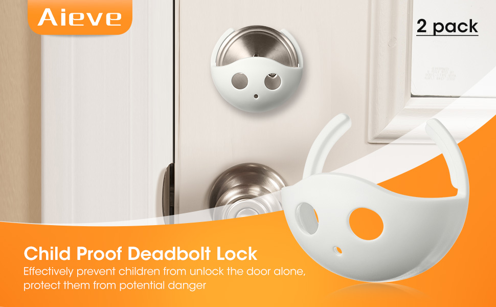 AIEVE Child Proof Deadbolt Lock, 2 Pack Door Safety Deadbolt Lock for Kids
