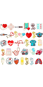 nurse stethoscope enamel pins