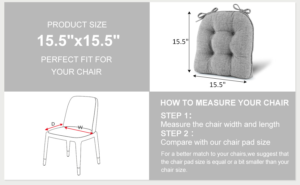 LOVTEX Tufted Chair Cushions for Dining Chairs 4 Pack Non