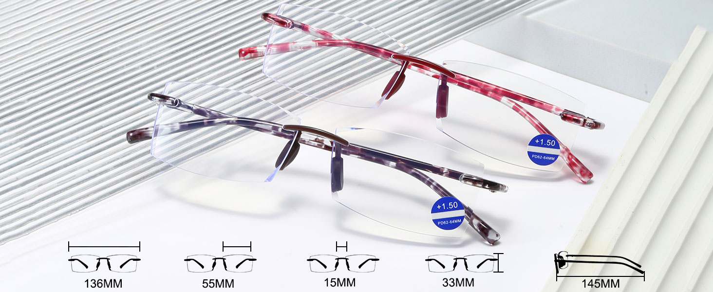 Rechteckig Blaulichtfilter Brille Ohne Rahmen 